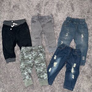 Stylish Kids Bottoms Set - Black, Gray, Blue, and Camo